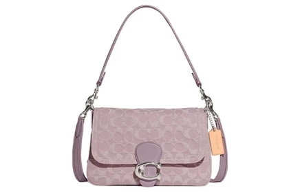 Женская сумка Coach Tabby из денима, розовая