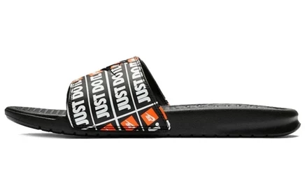 Женские шлёпанцы Nike Benassi JDI, черно-оранжевые