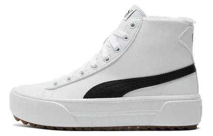 Женские кроссовки Puma Kaia Mid Fur, бело-черные