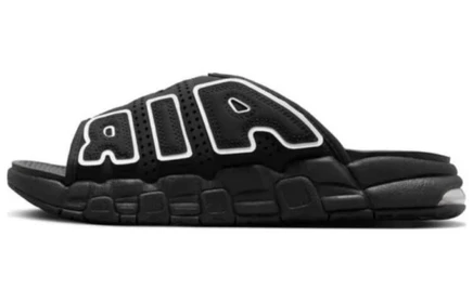 Женские шлёпанцы Nike Air More Uptempo, черно-белые