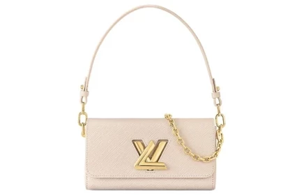Женская сумка Louis Vuitton Twist кожаная, бежевая