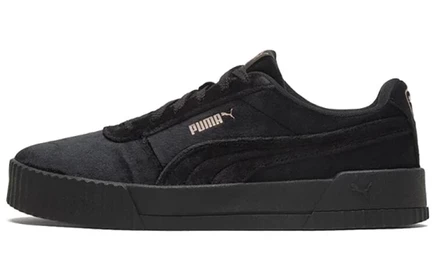 Женские кеды Puma Carina Velvet, черно-золотые