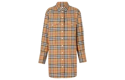 Детское клетчатое платье Burberry, желтое