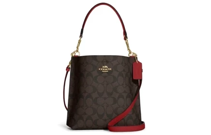 Женская сумка Coach Mollie из экокожи, коричневая