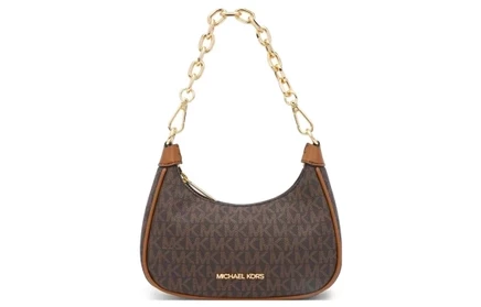 Женская сумка Michael Kors, канвас и кожа, коричневая