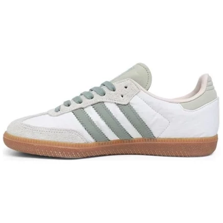 Женские кроссовки Adidas Samba OG, бело-зеленые