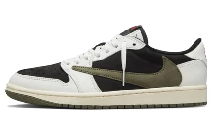 Женские кроссовки Jordan 1 Low Travis Scott Olive