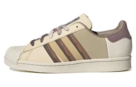Женские кеды Adidas Originals Superstar, бежево-коричневые