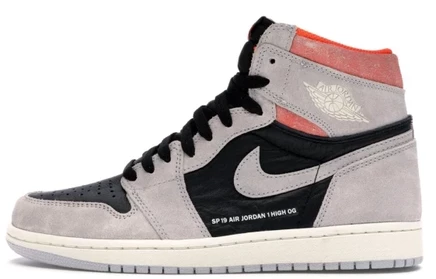 Мужские кроссовки Jordan 1 Retro High, серо-оранжевые