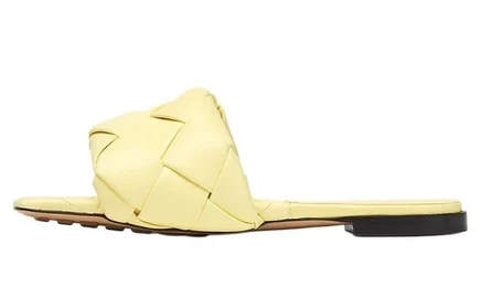 Женские шлёпанцы Bottega Veneta Lido, жёлтые