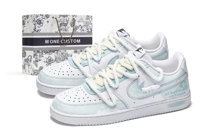 Мужские кеды Nike Court Vision 1, голубые с белым