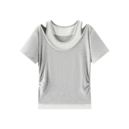 Женская футболка SEMIR с заниженной линией плеч, серая
