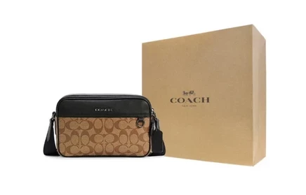 Мужская сумка Coach Graham через плечо, хаки-черная
