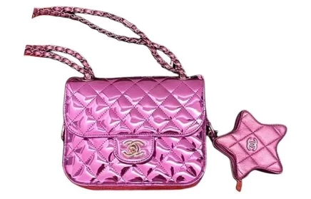 Женская мини-сумка Chanel Flap, кросс-боди, фиолетовая