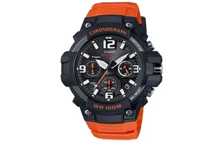 Мужские часы Casio MCW100H-4AV, оранжевый ремешок