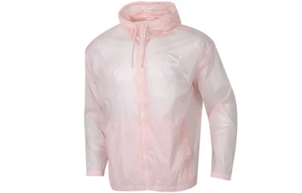 Унисекс-куртка Puma для защиты от солнца, бело-розовая