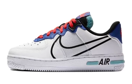 Кроссовки для девочек Nike Air Force 1 React GS, бело-синие