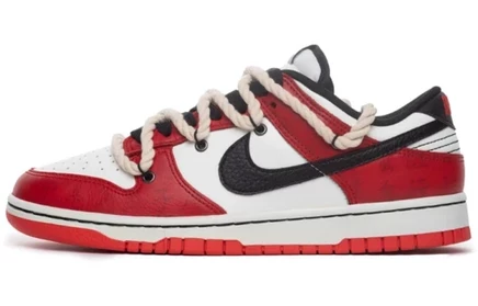 Мужские кроссовки Nike Dunk Low NBA, красно-бело-черные
