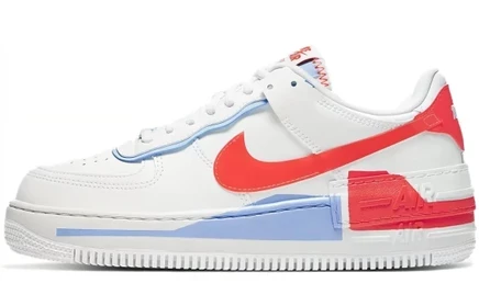 Женские кроссовки Nike Air Force 1 Shadow, бело-оранжевые