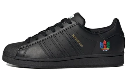 Женские кеды Adidas Superstar, черно-красно-синие
