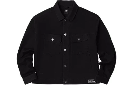 Lee Denim Jackets Men's Black Lapel Moderate Straight Fit черный