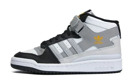 Кеды для девочек Adidas Forum Mid, бело-черно-серебристые