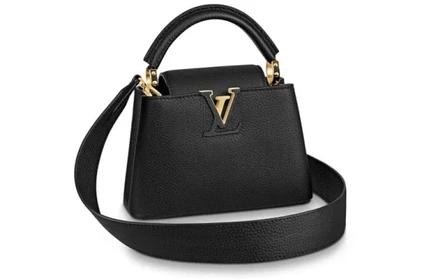 Женская кожаная сумка Louis Vuitton Capucines Mini, черная