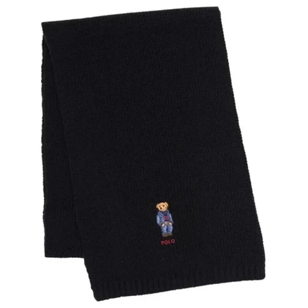 Унисекс шарф Ralph Lauren из вязаного нейлона, черный