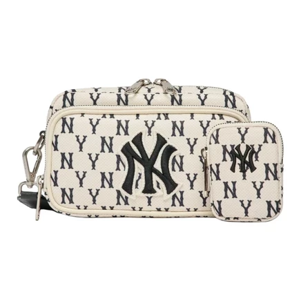 Унисекс мини-сумка MLB Monogram, черно-белая