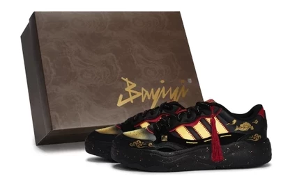 Adidas LITE SHUFFLE Skateboard Shoes Unisex Low top Black/Red/Gold black red gold
