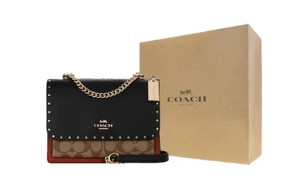 Женская кожаная сумка Coach Klare, черно-коричневая