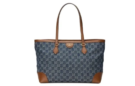 Женская сумка Gucci Ophidia, средняя, серо-сине-коричневая