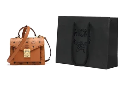 Женская сумка MCM, канвас, коричневая и коньячная