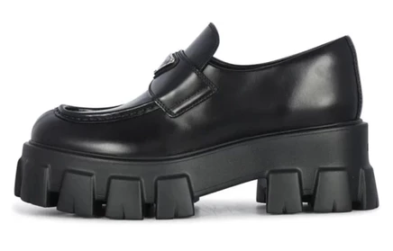 Женские лоферы Prada Monolith из кожи, черные