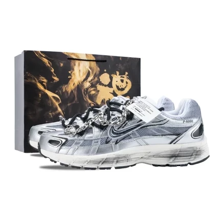 Унисекс-кроссовки Nike P-6000, серебристо-серые