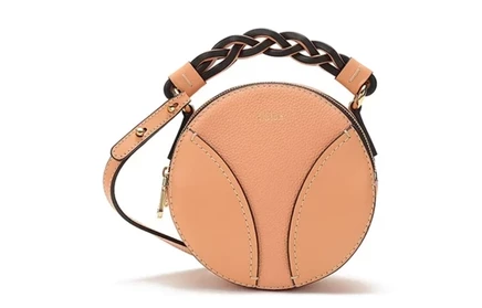 Женская круглая мини-сумка Chloe из кожи, оранжевая