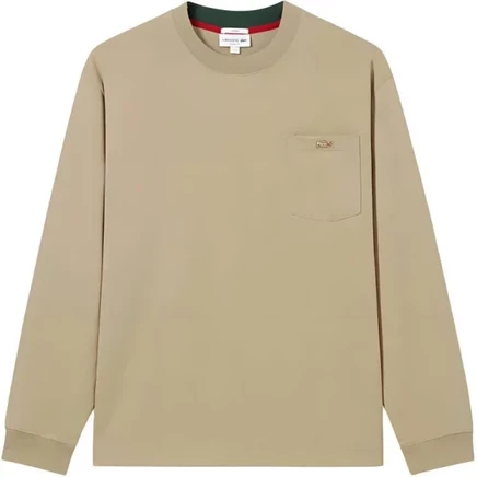 Унисекс футболка Lacoste, цвет кофе с молоком