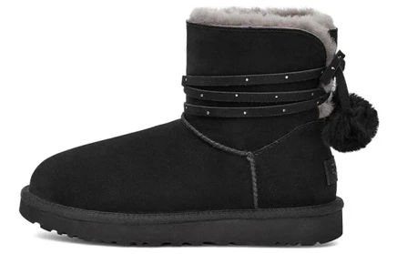 Женские угги Ugg Mini Bailey Bow Pom, черные