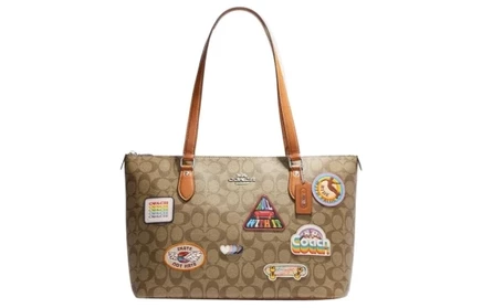 Женская сумка-тоут Coach Gallery, кожаная, коричневая