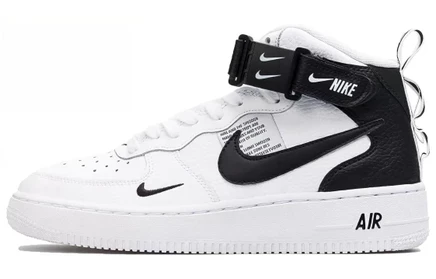 Детские кеды Nike Air Force 1 LV8 Mid, черно-белые