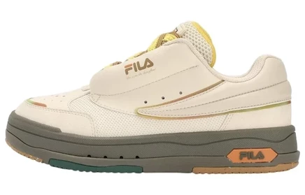 Женские кеды Fila Mix Low, кремово-бело-зеленые