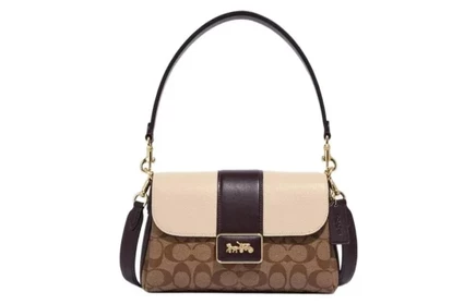 Женская сумка Coach Grace из кожи, коричневая