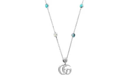 Подвеска Gucci Double G, серебро, перламутр