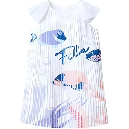 Детское платье Fila Kids с принтом, белое