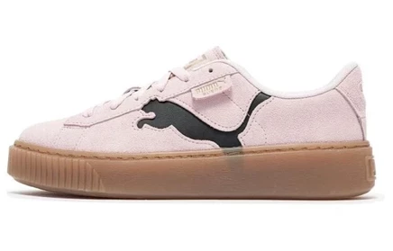 Женские кеды Puma Suede Platform, розово-черные