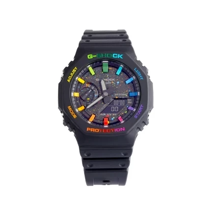 Мужские часы Casio GA-2100-1AERP, радужный циферблат