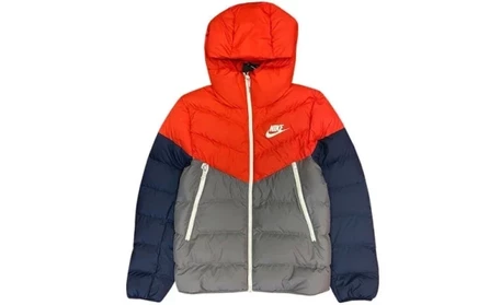 Мужской пуховик Nike, красный, синий, разноцветный