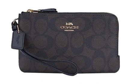 Женский клатч Coach Corner Zip, черно-коричневый