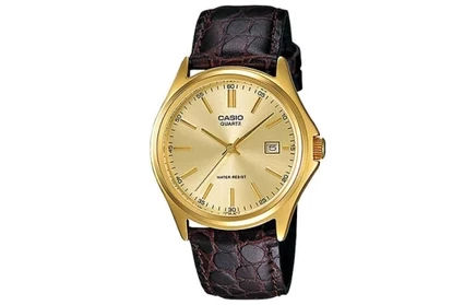 Часы Casio MTP-1183Q-9A, золотые, коричневый ремешок