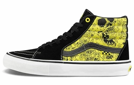 Мужские кеды Vans Skate Sk8 Hi SpongeBob, чёрно-жёлтые